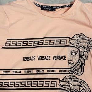 Short Sleeved Pink Versace Kith T-shirt
